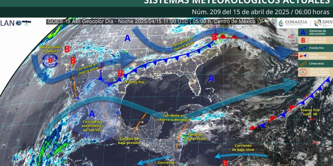 Clima martes 15 de abril: ¿Cuáles estados tendrán lluvias aisladas debido a un nuevo frente frío?