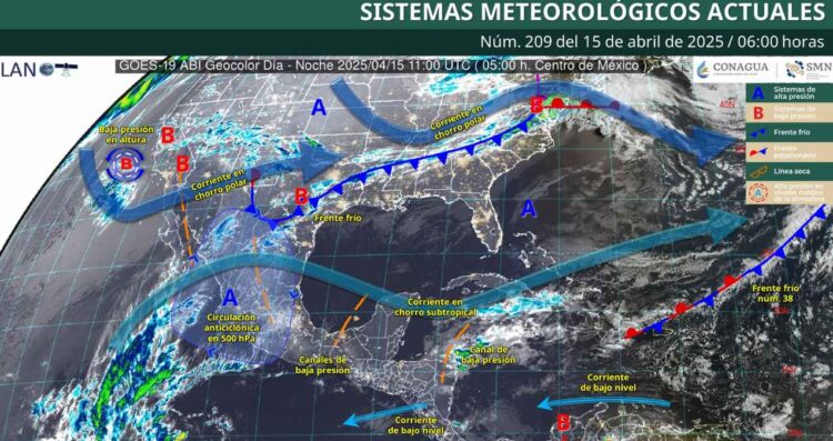 Clima martes 15 de abril: ¿Cuáles estados tendrán lluvias aisladas debido a un nuevo frente frío?