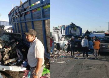 Colisión entre transporte público y camión de basura deja 3 muertos en Tecámac, Edomex