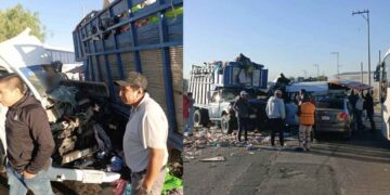 Colisión entre transporte público y camión de basura deja 3 muertos en Tecámac, Edomex