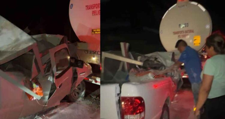 Conductor choca contra pipa estacionada rumbo al aeropuerto de Matamoros, Tamaulipas