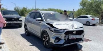 Dama lesionada choque Nuevo Laredo