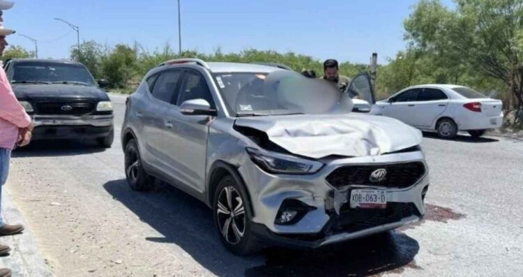 Dama lesionada choque Nuevo Laredo