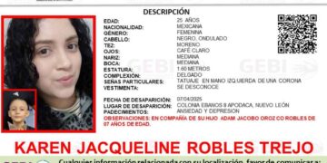 Desaparece joven madre y su hijo en Apodaca, Nuevo León