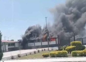 Se incendia bodega de Guardia Nacional en Escobedo, Nuevo León