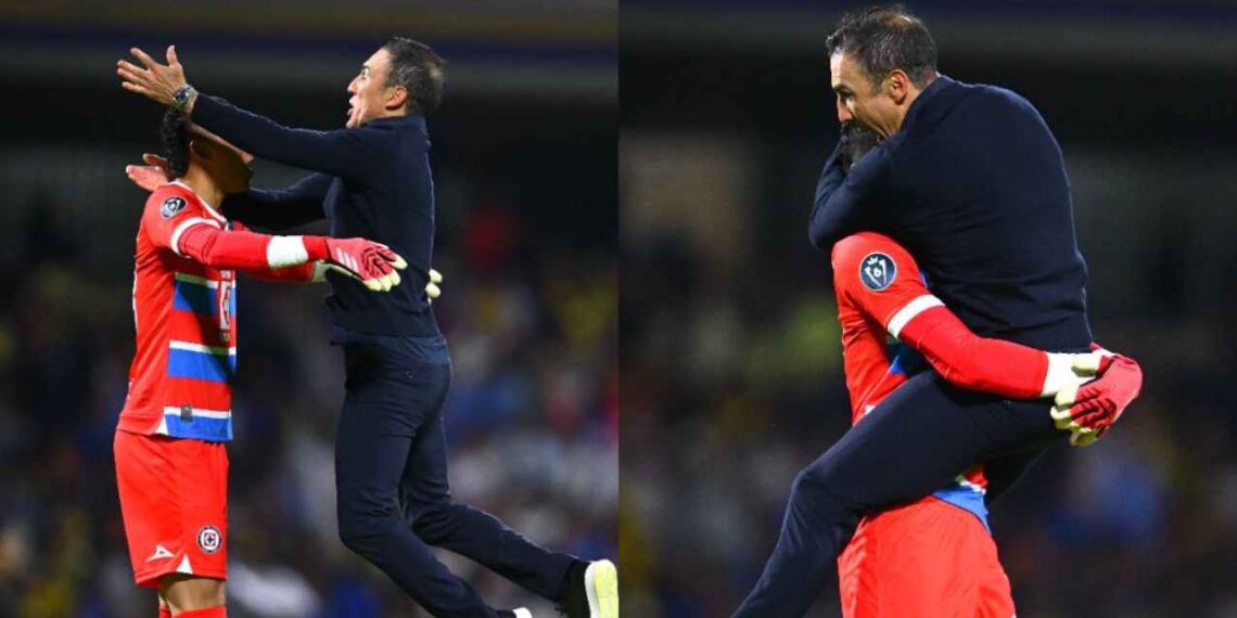 Así celebró Vicente Sánchez el triunfo del Cruz Azul ante América 