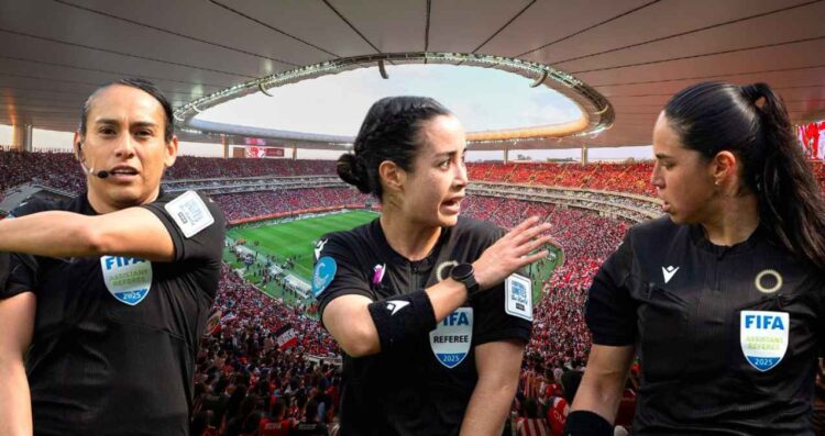 Ellas conforman el arbitraje femenil del partido Puebla vs Chivas