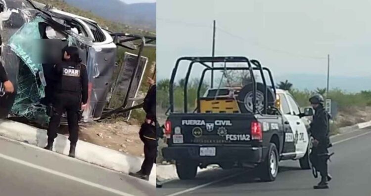 Fallecen 2 elementos de la Fuerza Civil tras volcar en la Carretera Doctor Arroyo-Linares