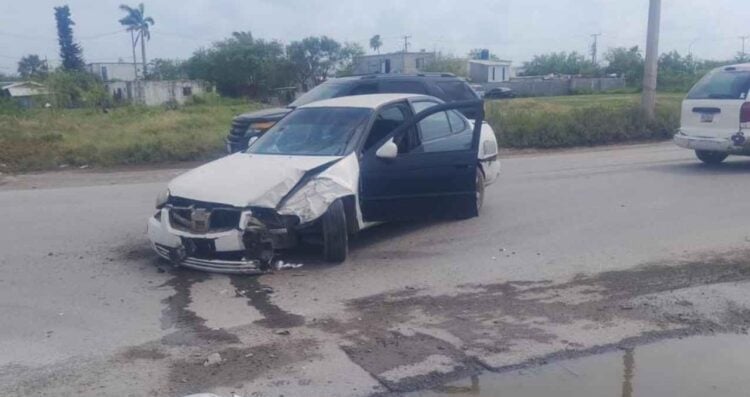 Fuerte choque en la calle Diego Rivera de Matamoros, Tamaulipas, deja un lesionado