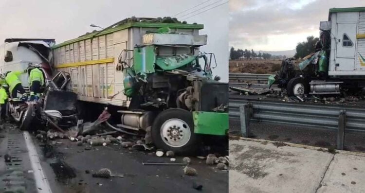 Fuerte choque múltiple en la autopista Puebla-Orizaba deja saldo de 2 muertos