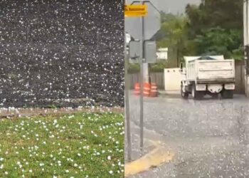 Fuertes lluvias y granizo sorprenden a Monterrey, Nuevo León