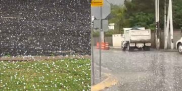 Fuertes lluvias y granizo sorprenden a Monterrey, Nuevo León
