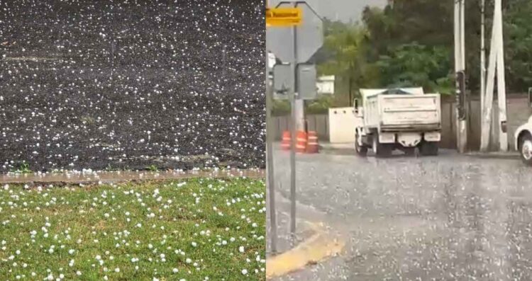 Fuertes lluvias y granizo sorprenden a Monterrey, Nuevo León
