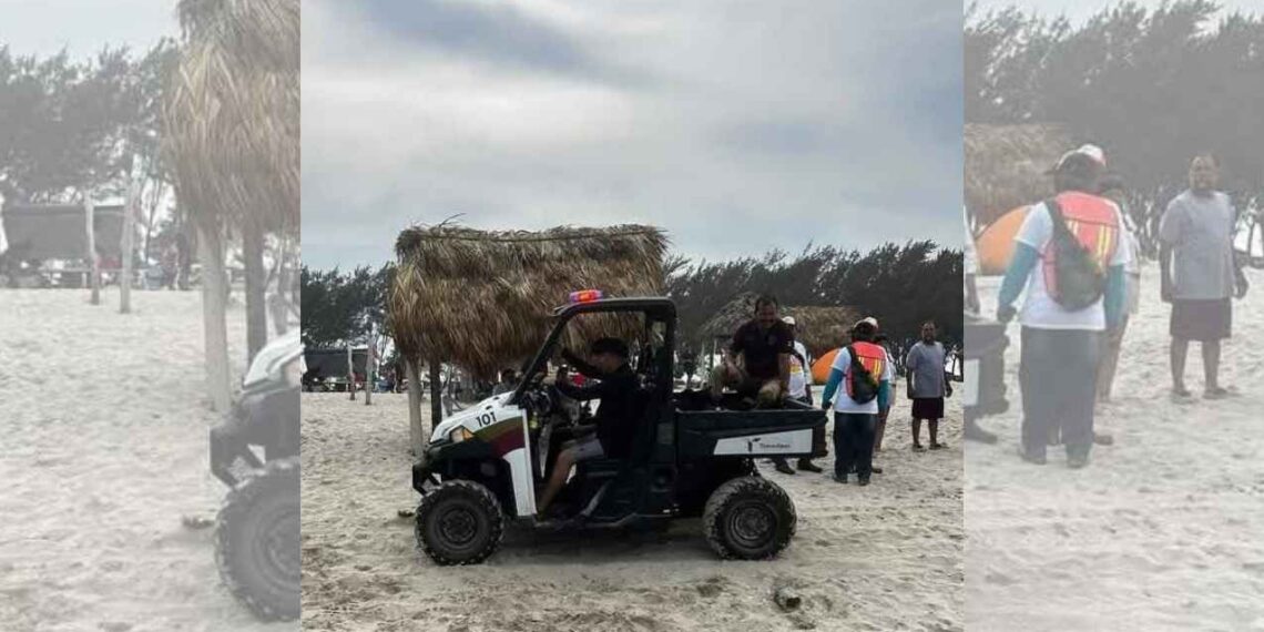 Guardia Estatal rescata a turista de ahogarse en La Pesca de Soto la Marina, Tamaulipas