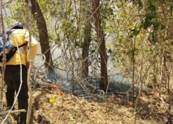 Helicóptero combate incendio Iguala
