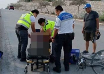 Hombre cae de su bicicleta y resulta herido en Ciudad Victoria