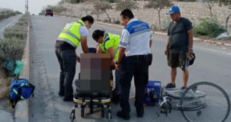 Hombre cae de su bicicleta y resulta herido en Ciudad Victoria