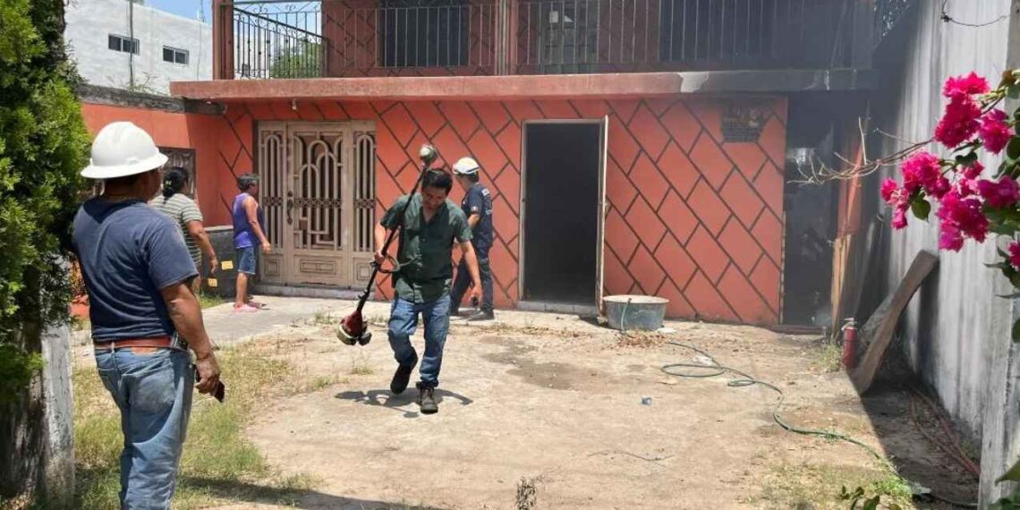 Incendio en vivienda de Reynosa, Tamaulipas, moviliza a cuerpos de emergencia