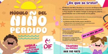 Instala DIF Matamoros módulo del niño perdido en playa Bagdad para reforzar la seguridad infantil