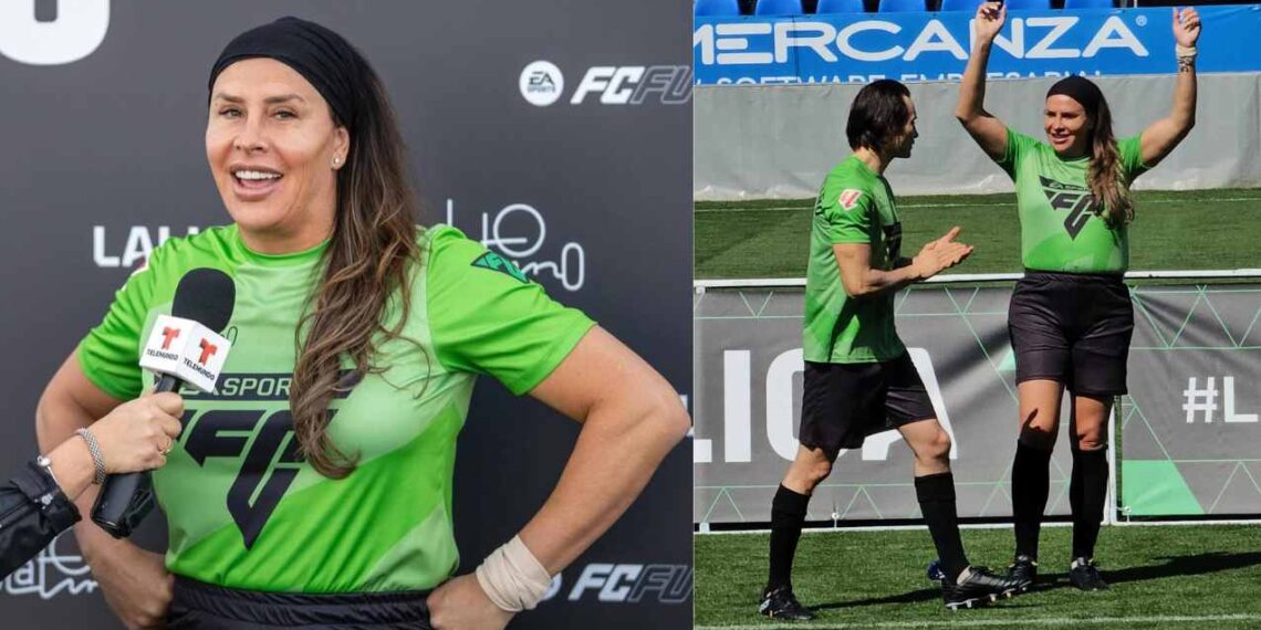 Karla Sofía Gascón participa como futbolista ¿Cómo le fue?