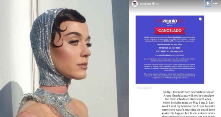 Katy Perry cancela conciertos en Guadalajara y promete compensar a sus fans