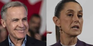 Mark Carney, primer ministro de Canadá, y Claudia Sheinbaum, buscan reforzar la relación comercial ante nuevos aranceles de Trump