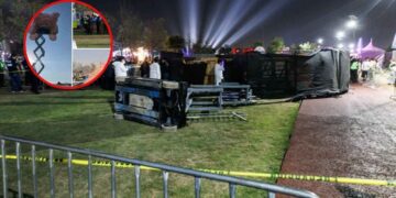 Momento colapso de estructura en Festival AXE Ceremonia Cdmx