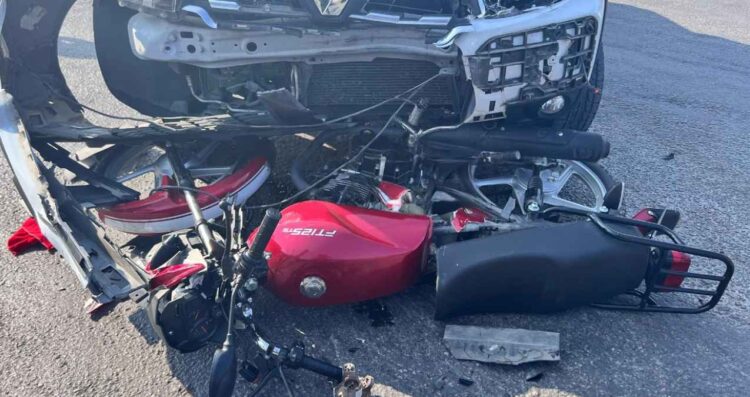 Motociclista herida choque Mante