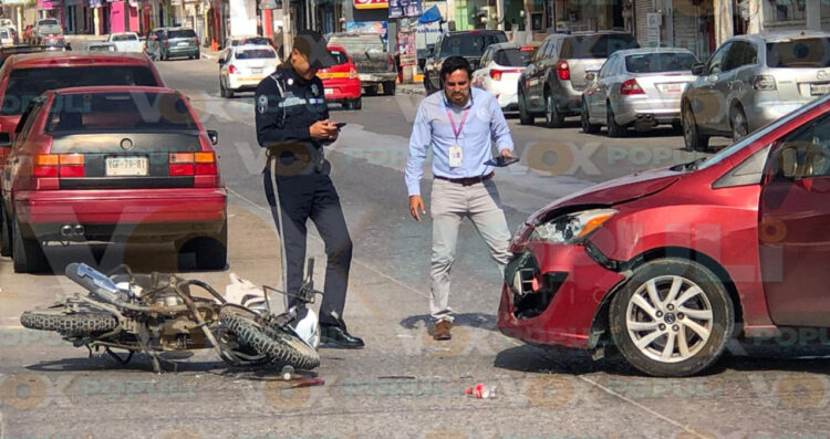 Motociclista resulta lesionado tras choque con camioneta en Tampico, Tamaulipas