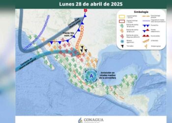 Pronóstico del clima del lunes 28 de abril en México