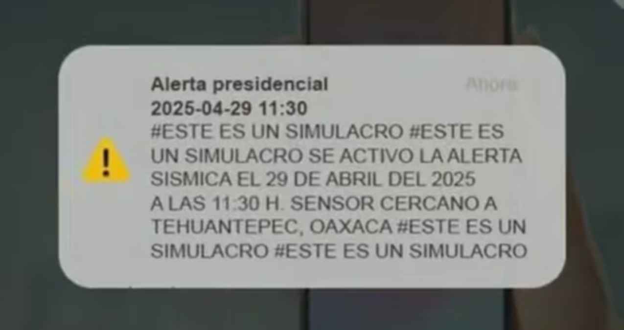 Prueba de alerta sísmica en celulares del Primer Simulacro 2025
