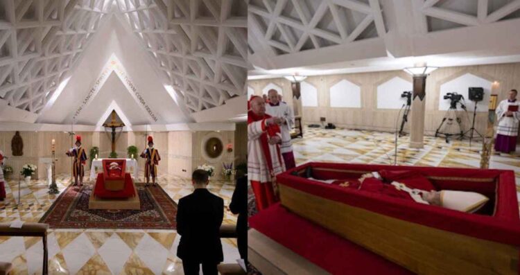 Publican las primeras FOTOS del Papa Francisco dentro de su féretro