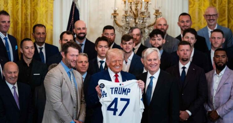 Así recibió Donald Trump a los Dodgers en la Casa Blanca