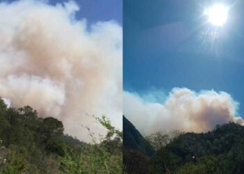 Se registra incendio en el Cañón de Vacas en Aramberri, Nuevo León