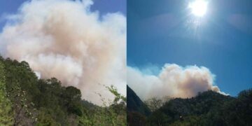 Se registra incendio en el Cañón de Vacas en Aramberri, Nuevo León