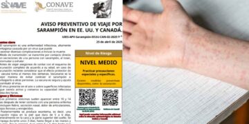 Secretaría de Salud emite alerta a viajeros por casos de sarampión en Estados Unidos y Canadá