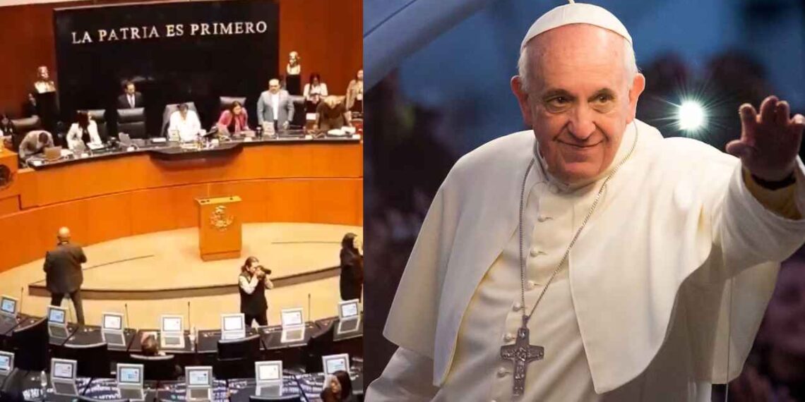 Senado de la República guarda un minuto de silencio en memoria del Papa Francisco