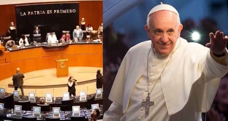 Senado de la República guarda un minuto de silencio en memoria del Papa Francisco