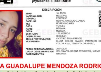 Solicitan ayuda para encontrar a una joven que se encuentra desaparecida en Pesquería, Nuevo León