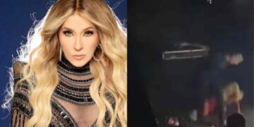 Yuri sufre caída en pleno escenario durante concierto en Tampico, Tamaulipas