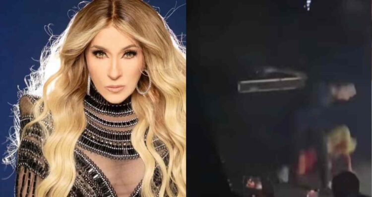 Yuri sufre caída en pleno escenario durante concierto en Tampico, Tamaulipas