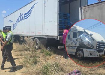 _accidenta tráiler abarrotes Montemorelos