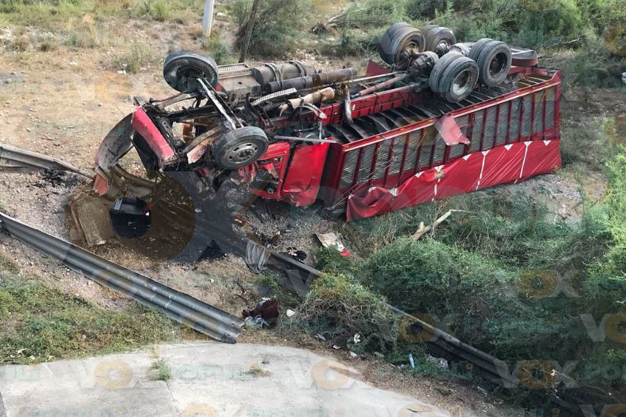 accidente de camión naranjero en Güémez