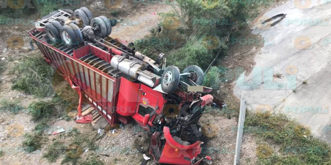 accidente de camión naranjero en Güémez