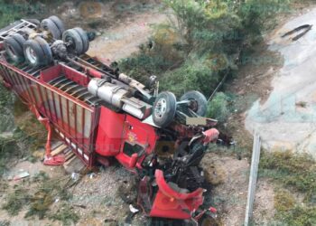 accidente de camión naranjero en Güémez