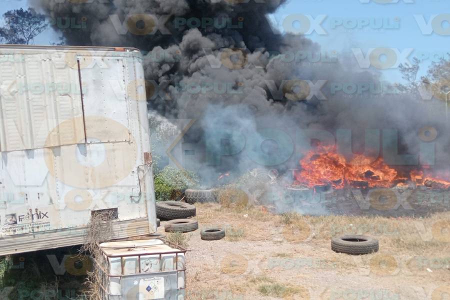 incendio junto a vulcanizadora en Madero