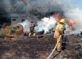 incendio junto a vulcanizadora en Madero