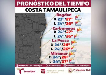 pronóstico del tiempo en en costa de Tamaulipas