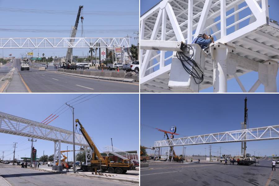 puente peatonal en la carretera Nacional