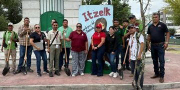 reforestación Plaza Hidalgo en Nuevo Laredo